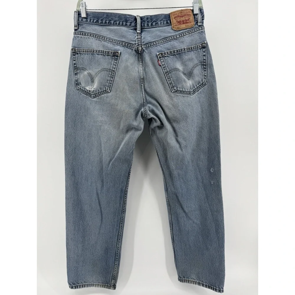Levi's 550 Size 36x32 Blue Denim Jeans Relaxed Fit Straight Leg Red Tab
